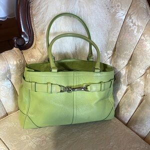 Coach green leather bag